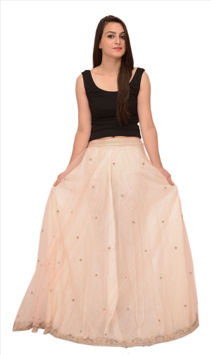 Tcw Vintage Bollywood Women Long Skirt Hand Beaded Zari S Size Lehenga